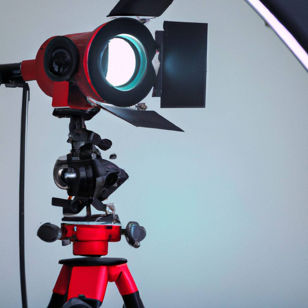 Espacio de estudio minimalista con luz natural y equipo fotográfico ordenado — estilo limpio (imagen generada)